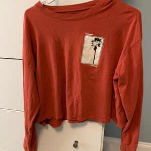Long sleeve orange long sleeve Hollister t-shirt